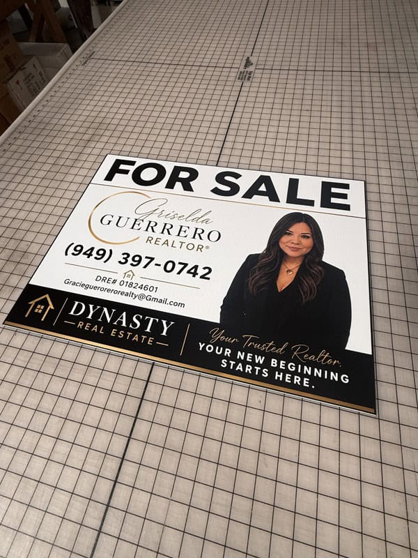 Yard Sign on a table
