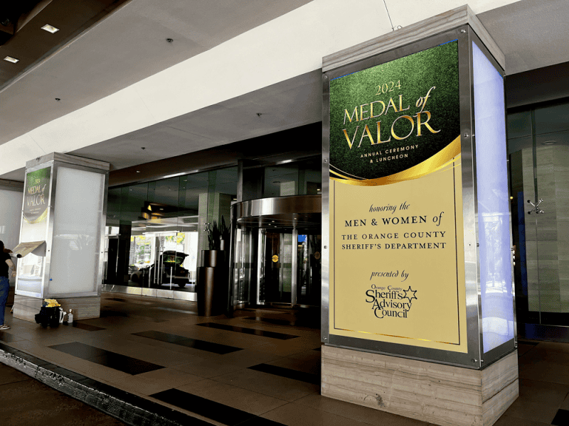 Event Signage for a hotel event.
