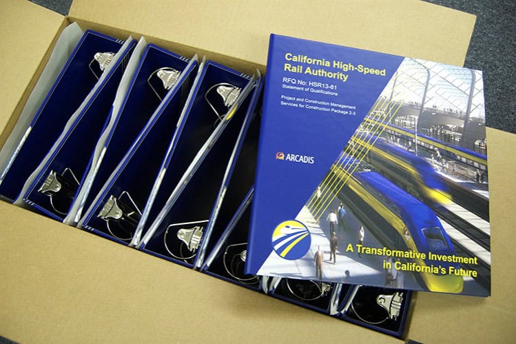 custom binders in a box ready for shipping