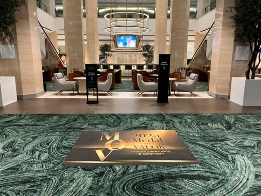 Carpet graphic in a hotel lobby